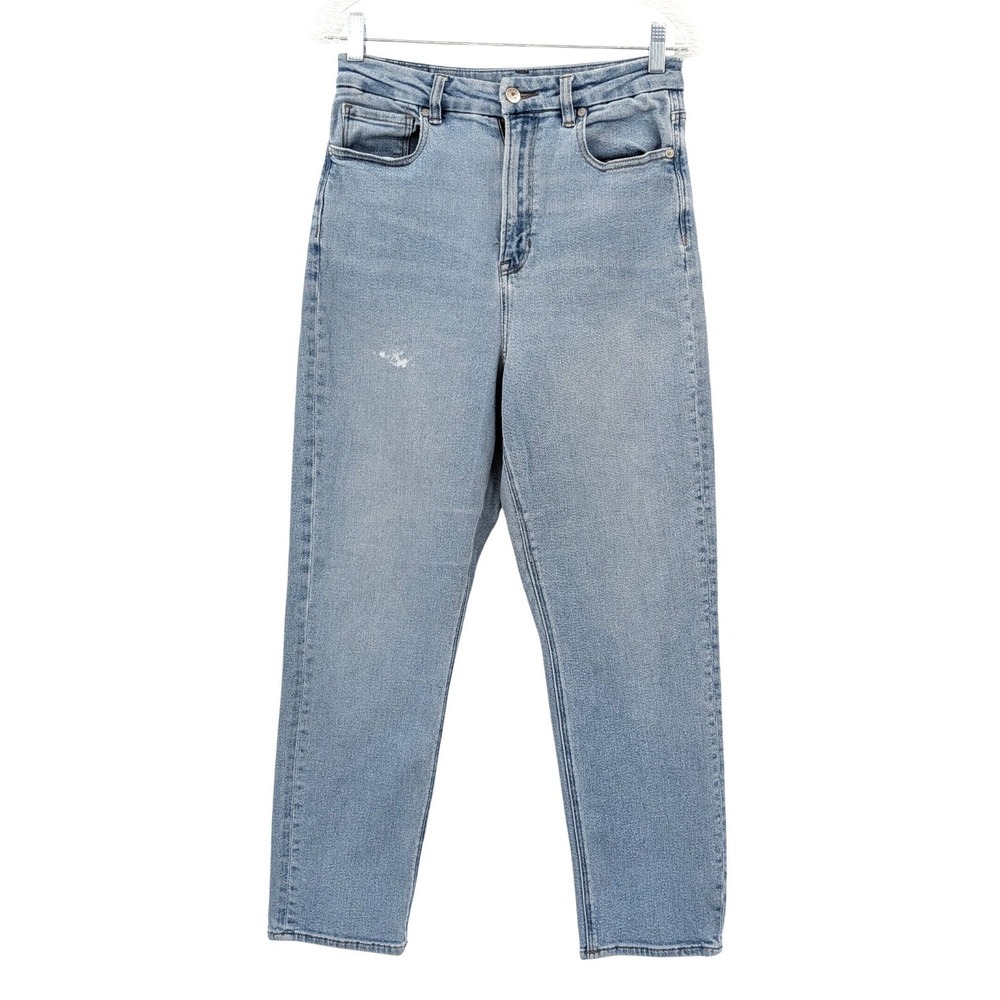 American Eagle Mom Jeans High Rise Light Wash Straight‎ Leg 8 Casual